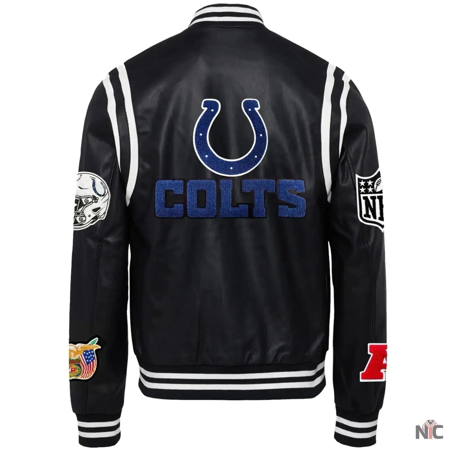 Indianapolis Colts Jeff Hamilton Leather Varsity Jacket