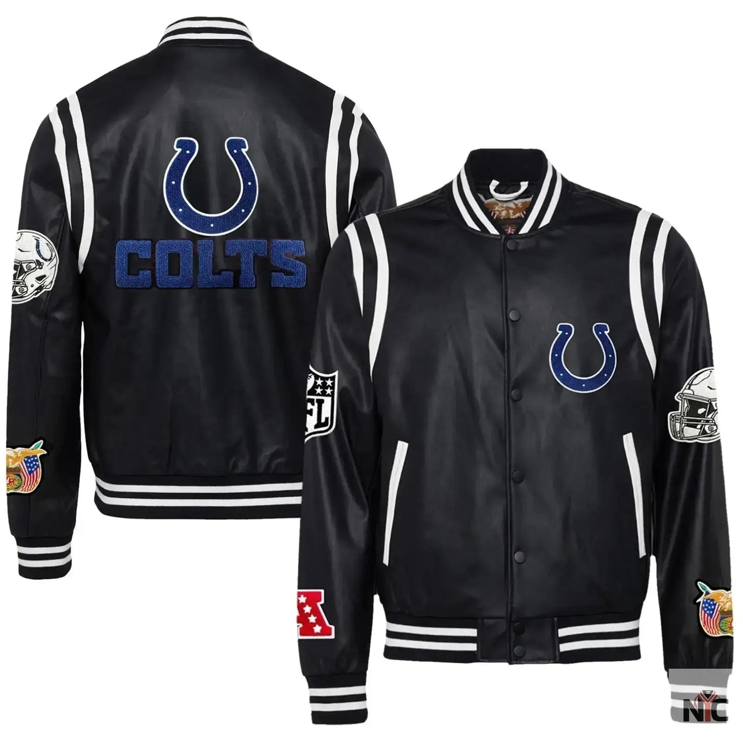 Indianapolis Colts Jeff Hamilton Leather Varsity Jacket