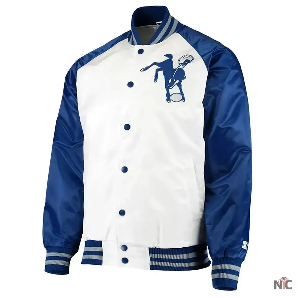 Indianapolis Colts Throwback Varsity Satin Jacket