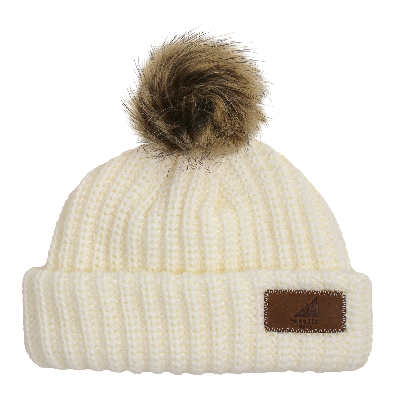 Infant Acrylic Ribbed Cuff with Pom Hat