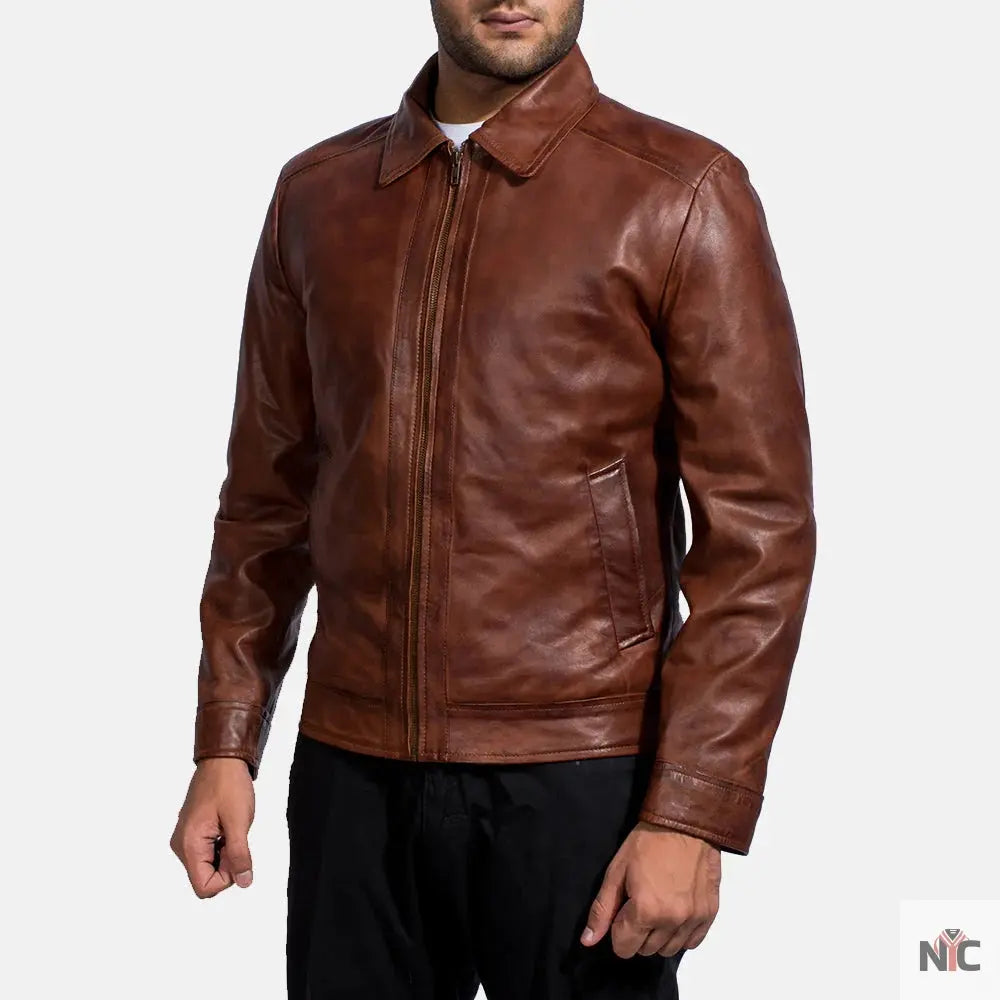 Inferno Brown Leather Jacket