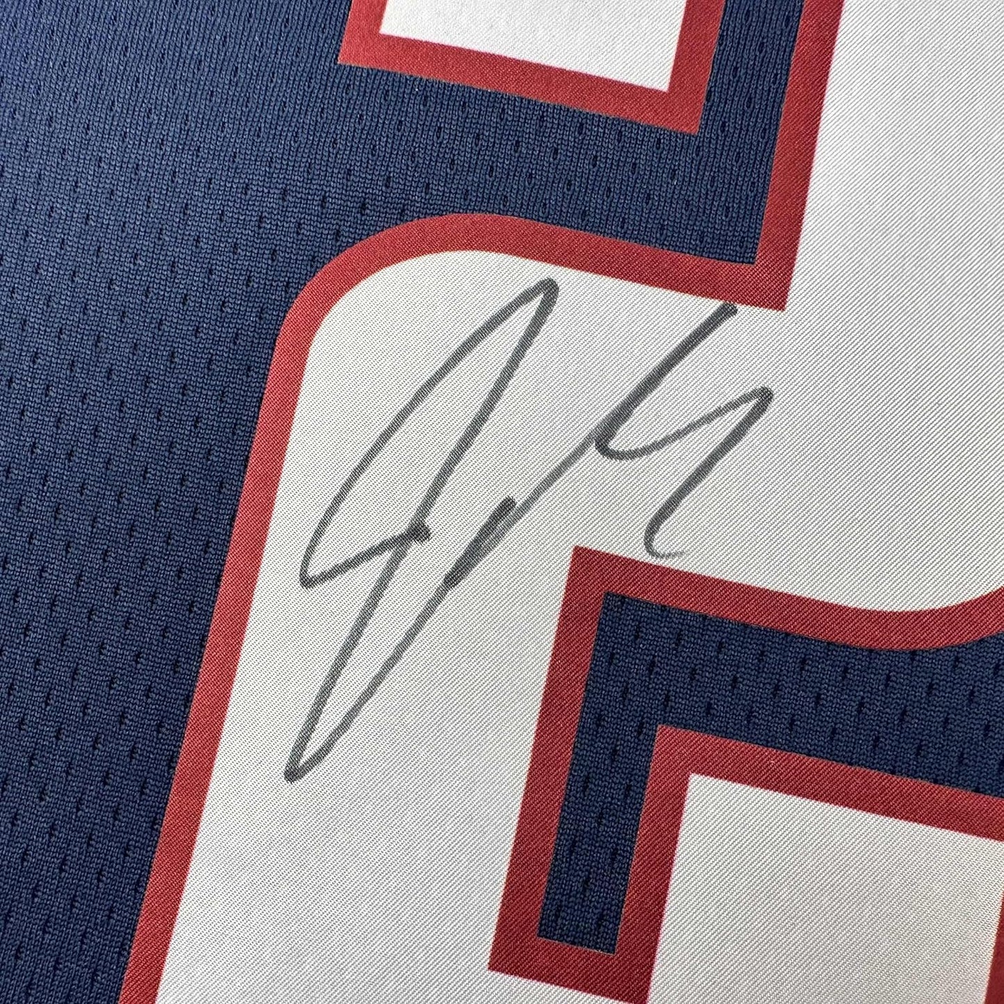 Framed Autographed/Signed Jamal Murray 35x39 Denver Nuggets Blue Authentic Swingman Basketball Jersey Fanatics COA