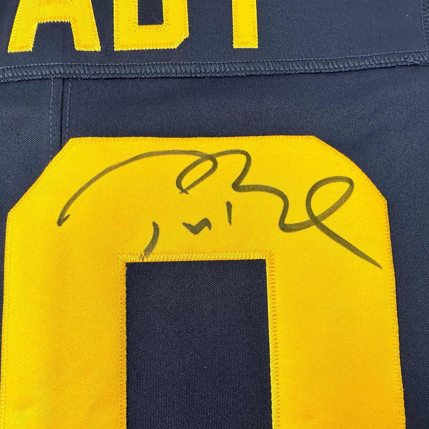 Framed Autographed/Signed Tom Brady 35x39 Michigan Wolverines Blue Authentic Limited Football Jersey Fanatics COA