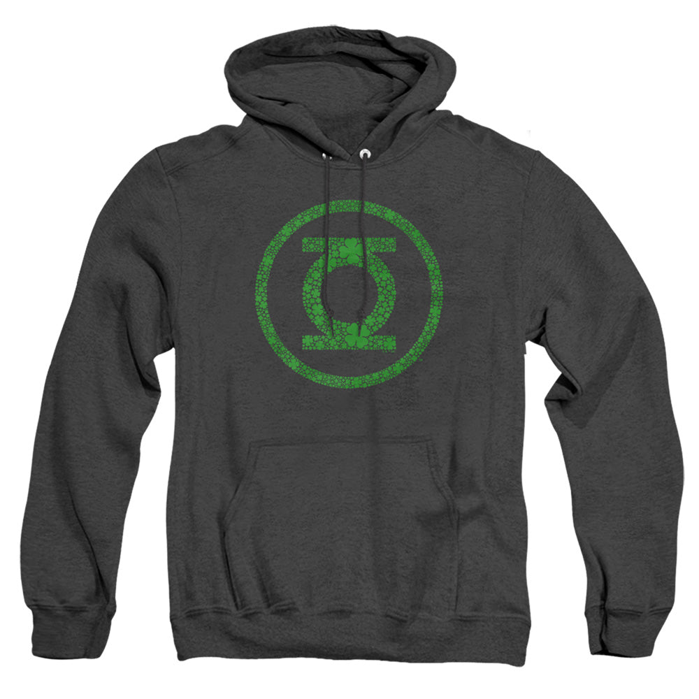 Green Lantern St. Patrick'S Day Shamrock Logo Mens Heather Hoodie Black Officially Licensed