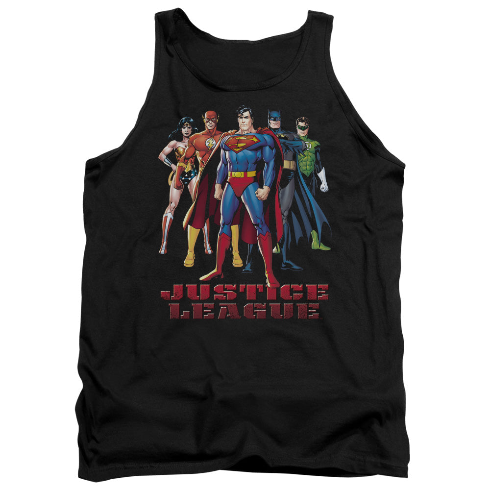 Justice League In League Mens Tank Top Shirt Black Officially Licensed