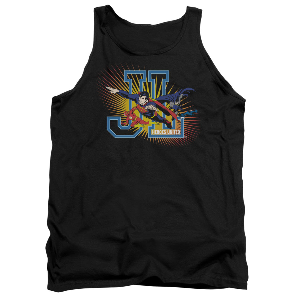 Justice League Heroes United Mens Tank Top Shirt Black Officially Licensed