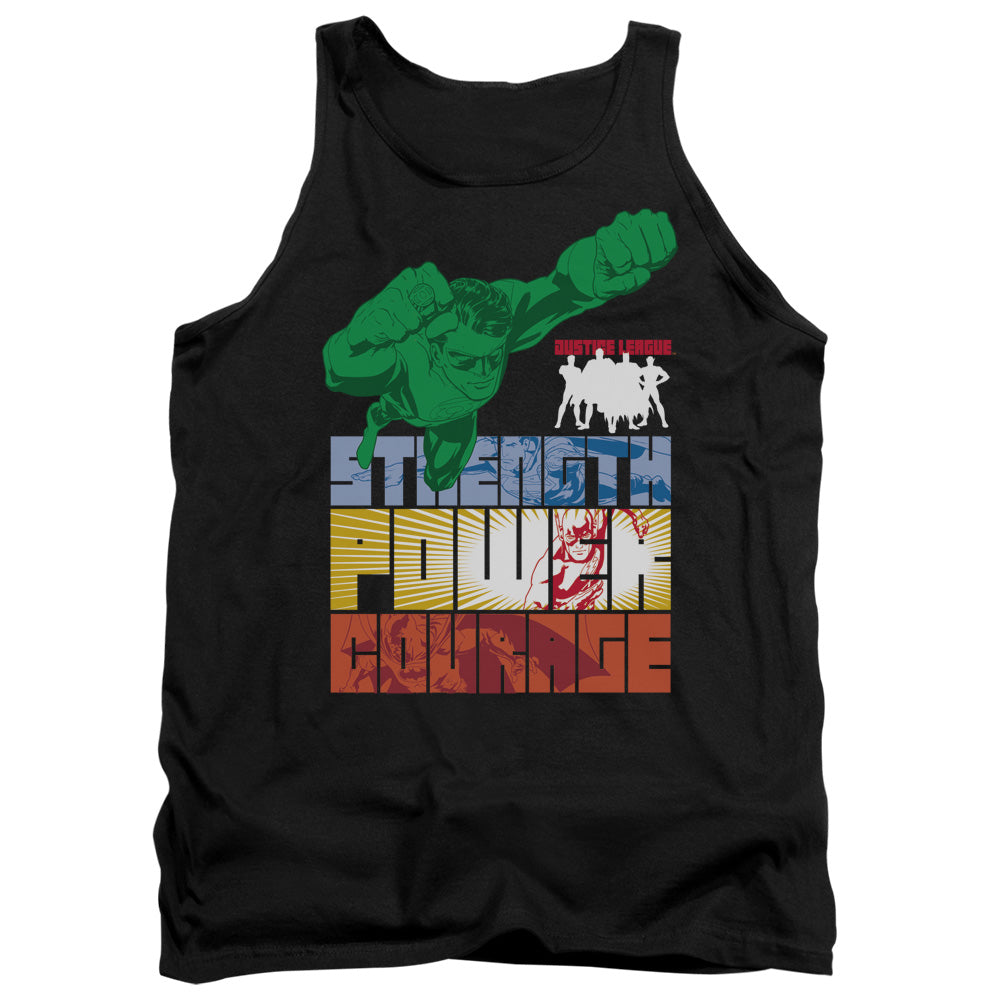 Justice League Heroic Qualities Mens Tank Top Shirt Black Officially Licensed