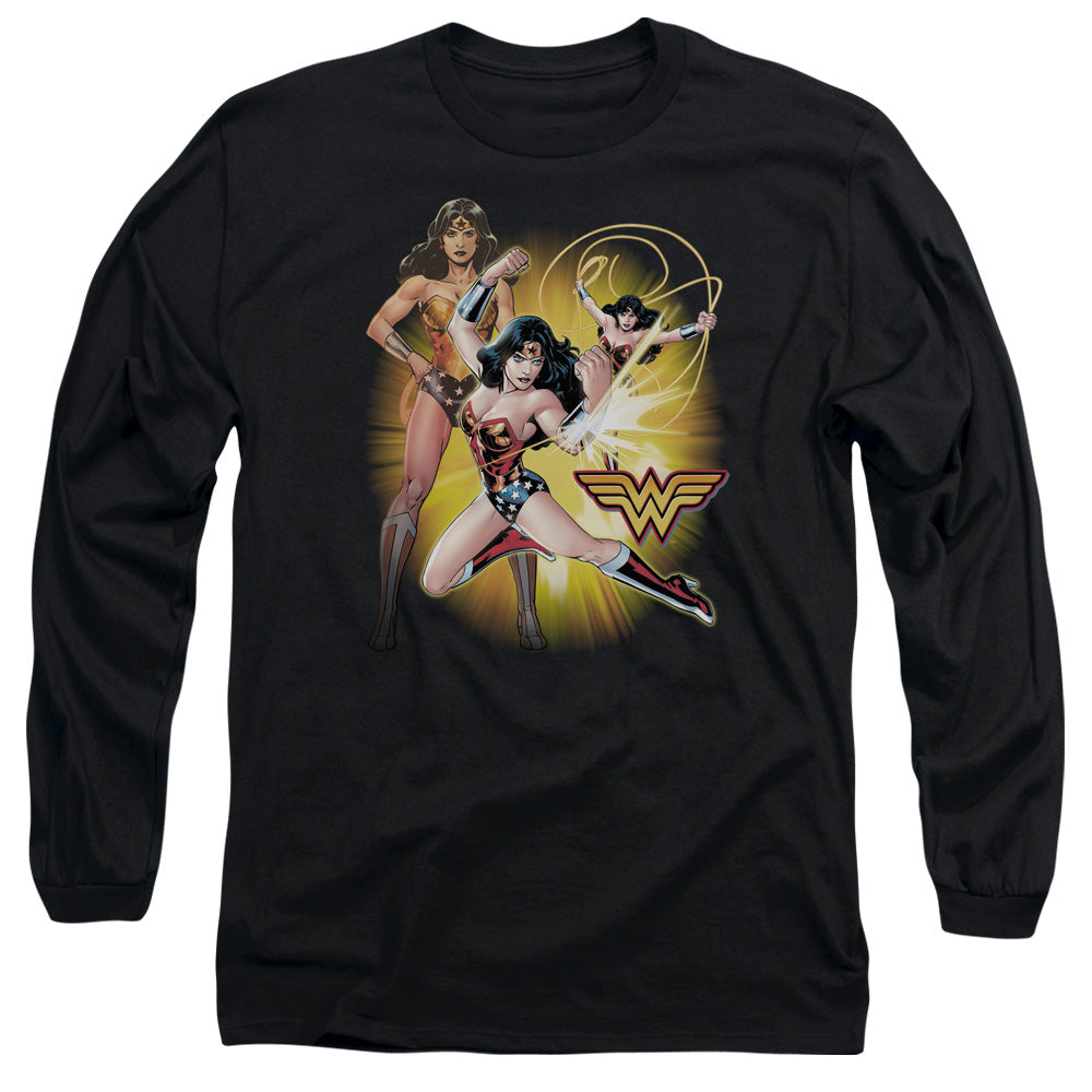 Justice League Wonder Woman Mens Long Sleeve Shirt Black Officially Licensed