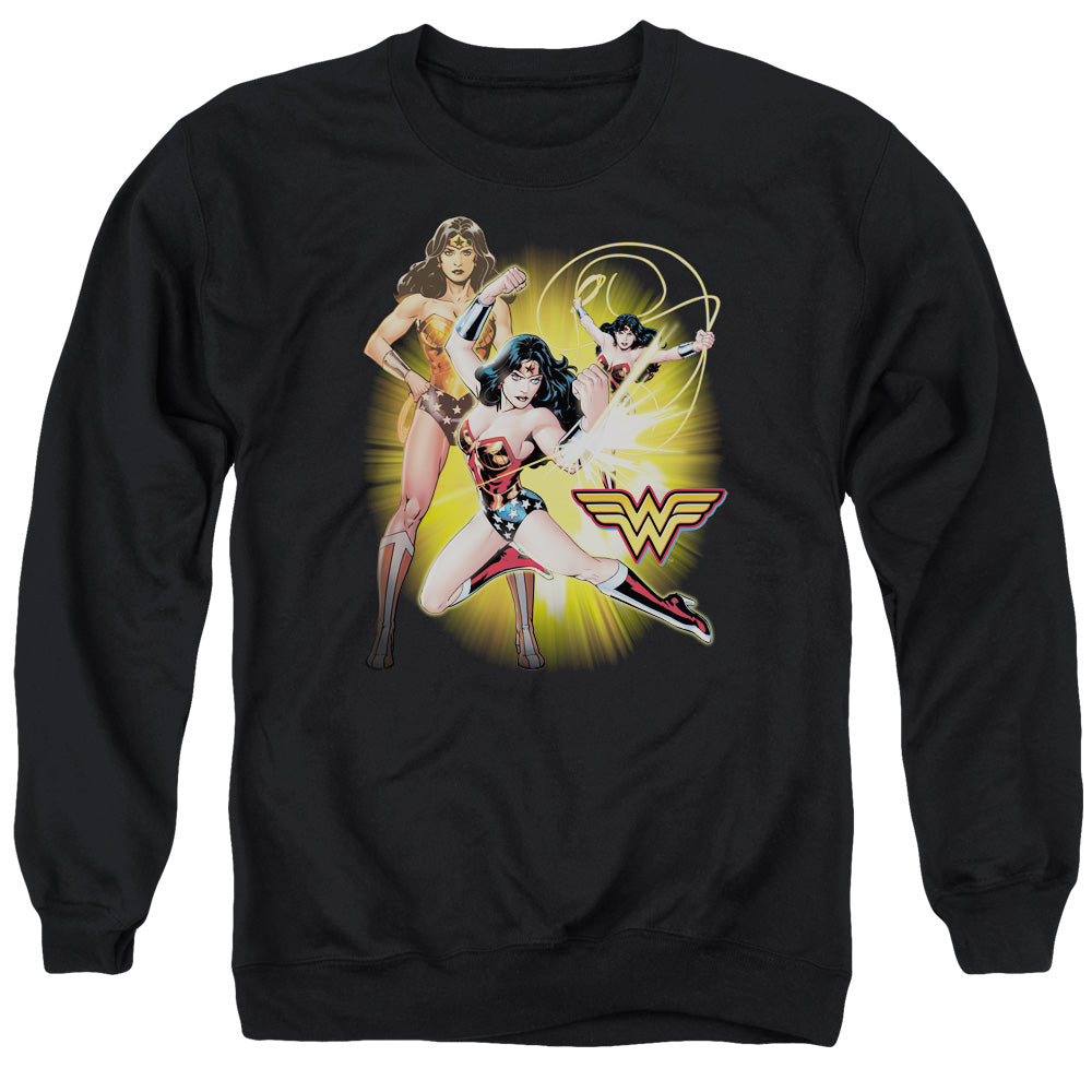 Justice League Of America Wonder Woman Mens Crewneck Sweatshirt Black Officially Licensed