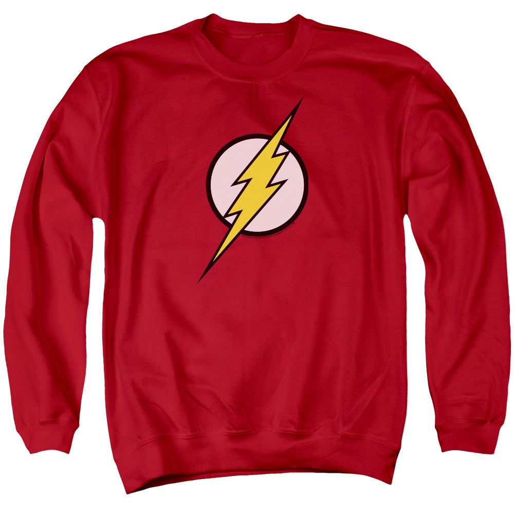 Justice League Of America Flash Logo Mens Crewneck Sweatshirt Red Officially Licensed
