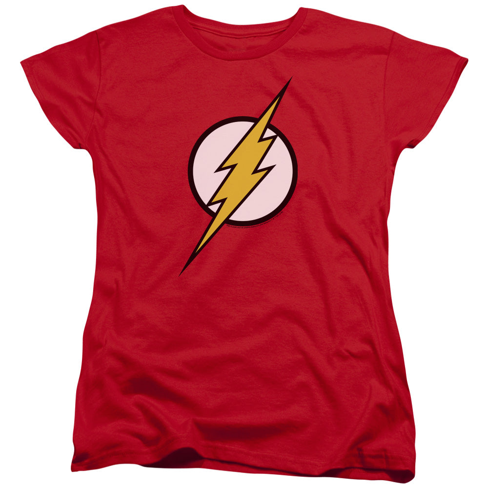 Justice League Flash Logo Womens T Shirt Red Officially Licensed