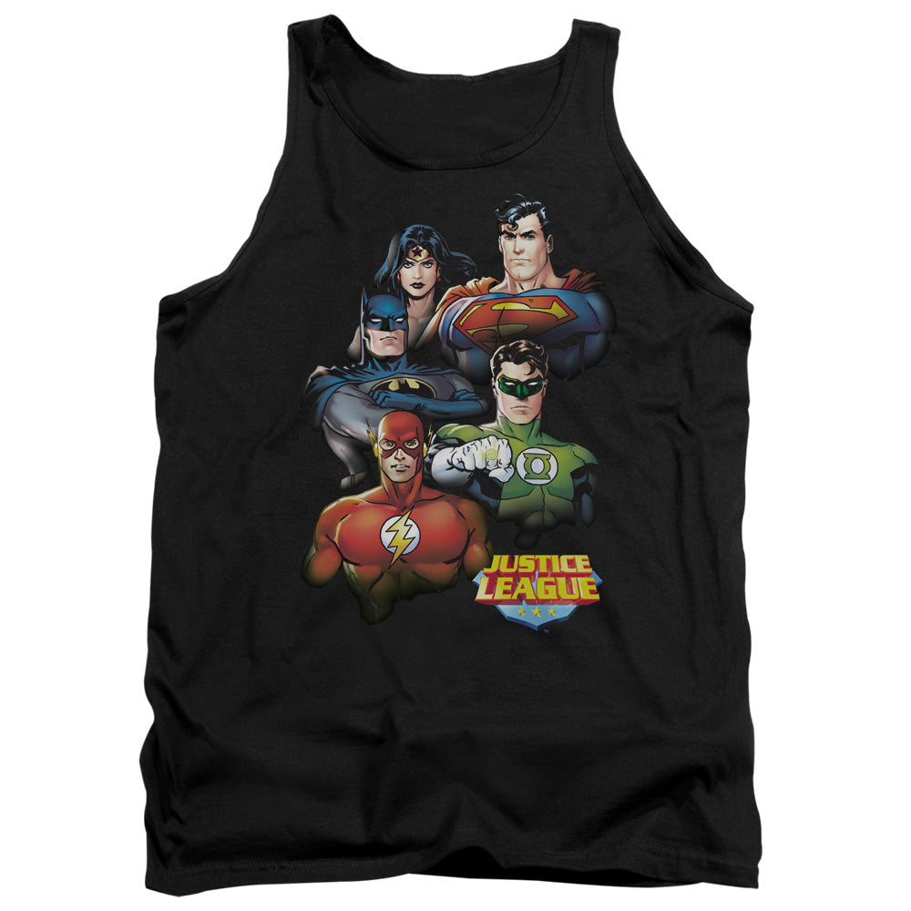 Justice League Group Portrait Mens Tank Top Shirt Black Officially Licensed