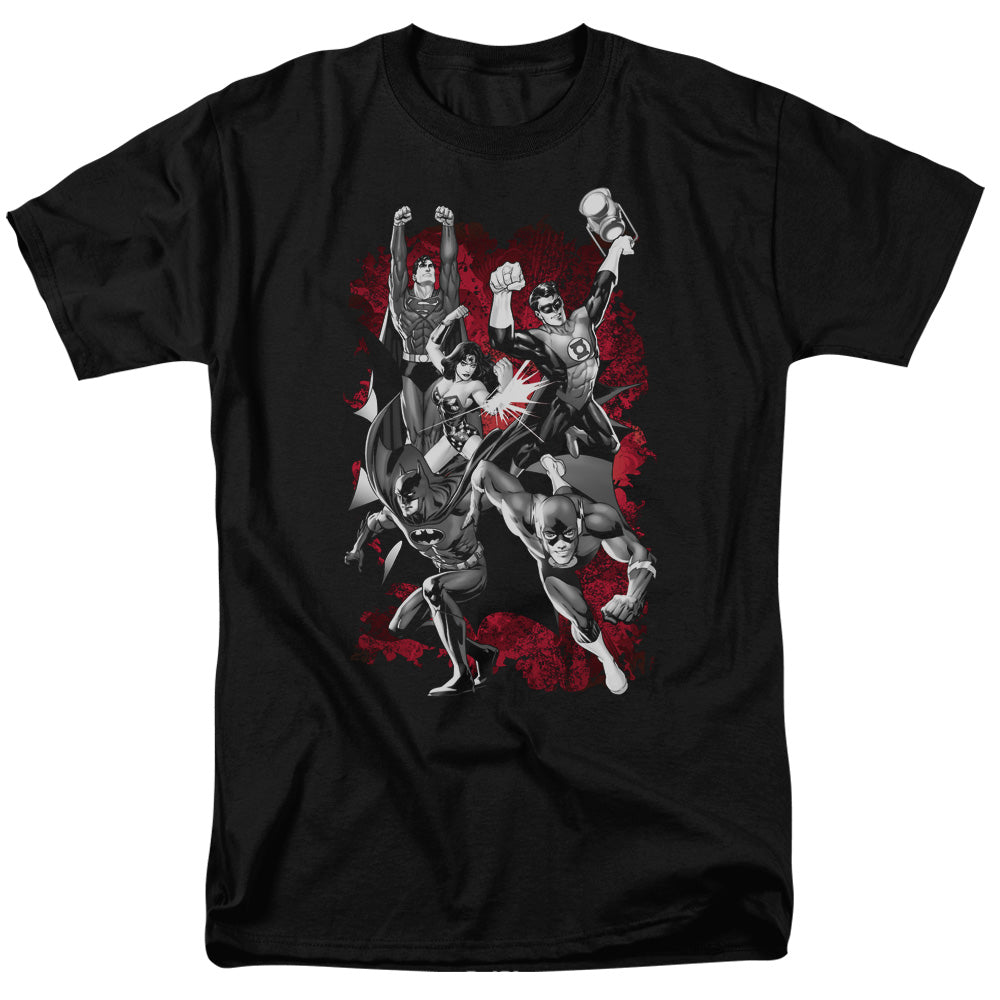 Justice League Of America Justice League Of America Explosion Mens T Shirt Black Officially Licensed
