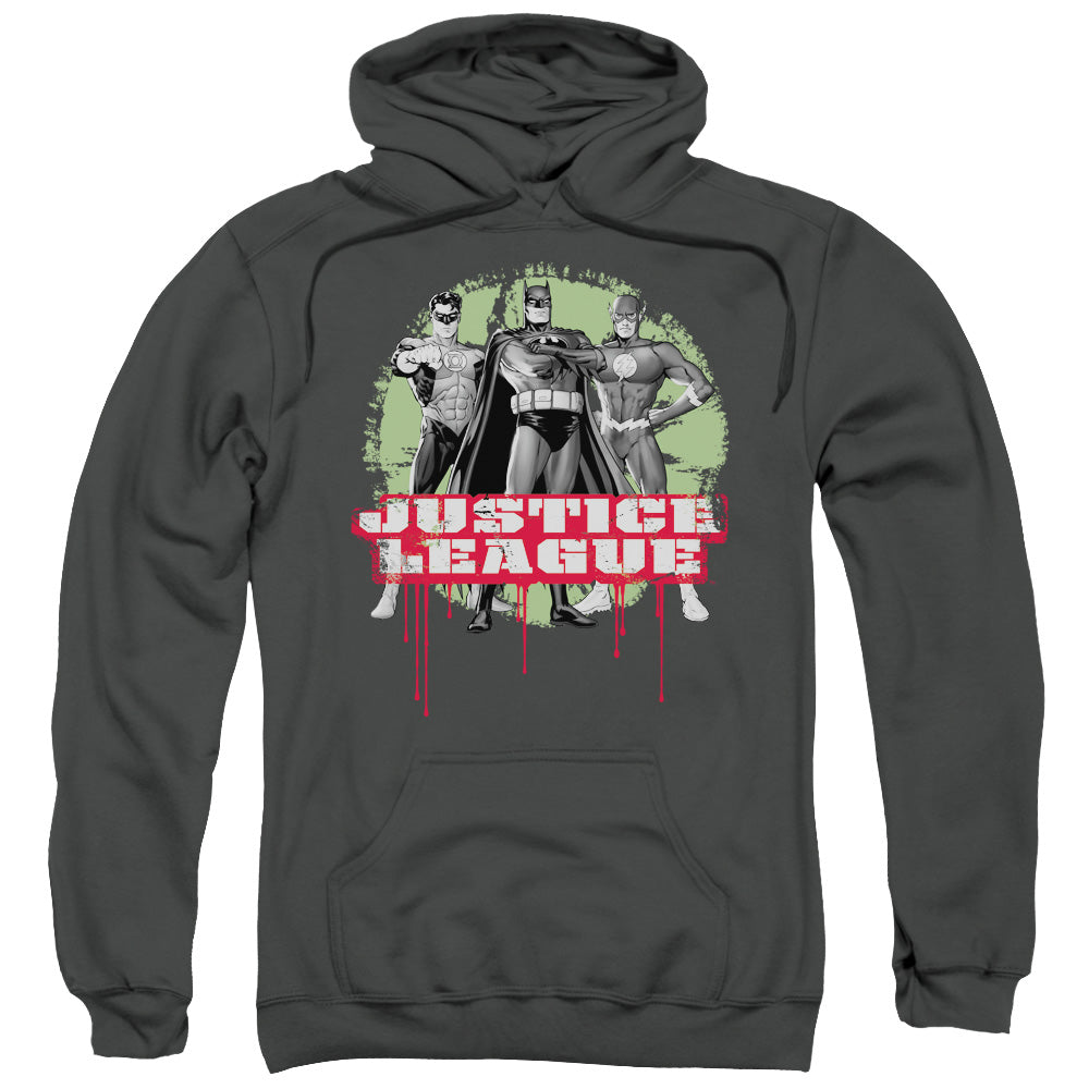 Justice League Justice League Trio Mens Hoodie Charcoal Officially Licensed