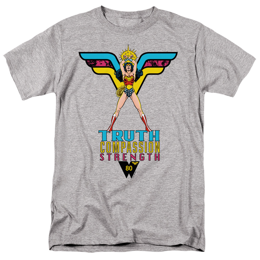 Wonder Woman Truth, Compassion, Strength Mens T Shirt Athletic Heather Officially Licensed