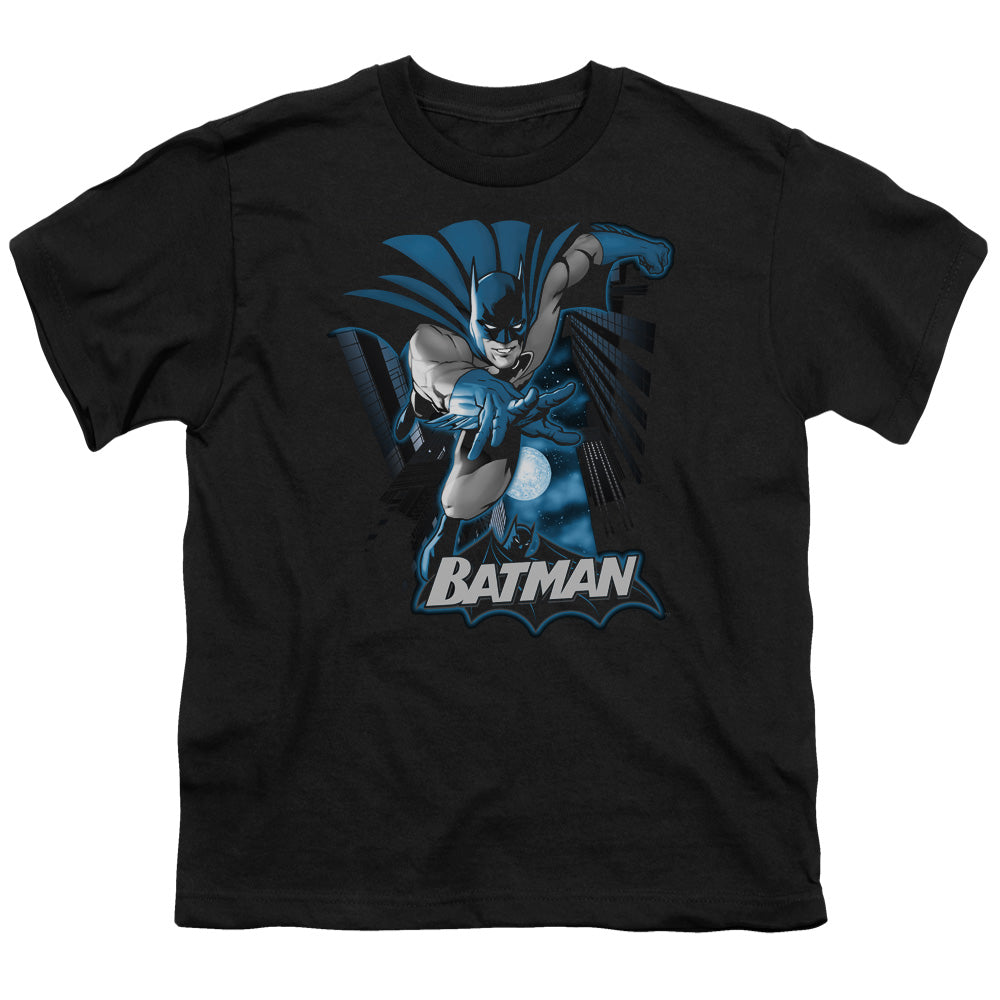 Justice League Batman Blue & Gray Kids Youth T Shirt Black Officially Licensed