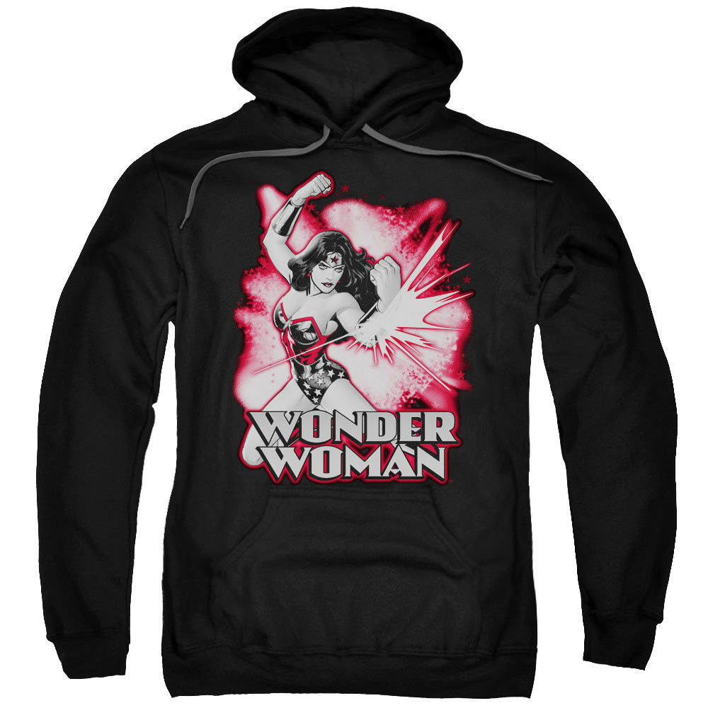 Justice League Wonder Woman Red and Gray Mens Hoodie Black Officially Licensed