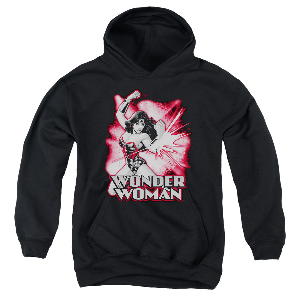Justice League Wonder Woman Red & Gray Kids Youth Hoodie Black Officially Licensed