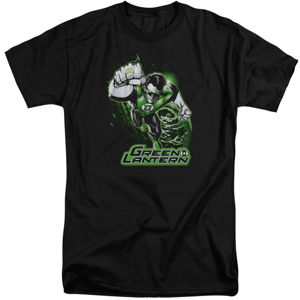 Justice League Green Lantern Green & Gray Mens Tall T Shirt Black Officially Licensed
