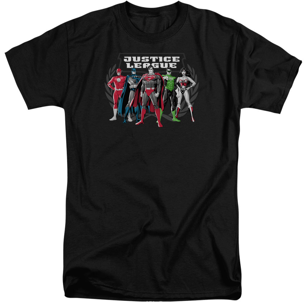 Justice League the Big Five Mens Tall T Shirt Black Officially Licensed