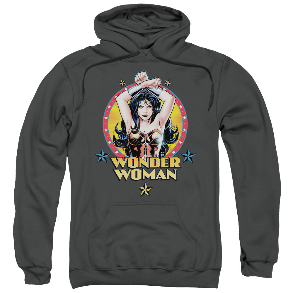 Justice League Powerful Woman Mens Hoodie Charcoal Officially Licensed