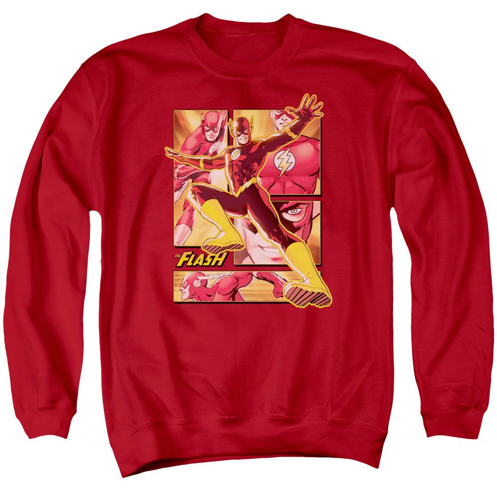 Justice League Flash Mens Crewneck Sweatshirt Red Officially Licensed