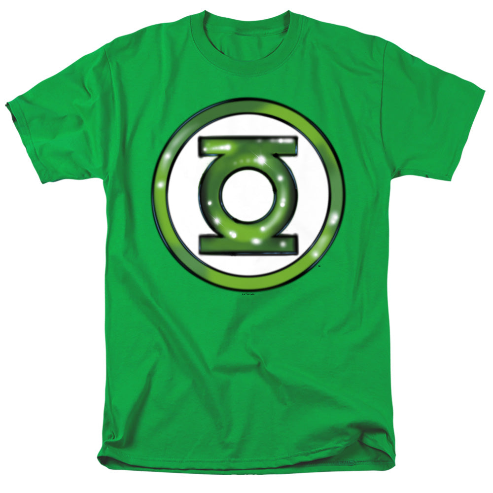 Justice League Green Lantern Airbrush Logo Mens T Shirt Kelly Green Officially Licensed