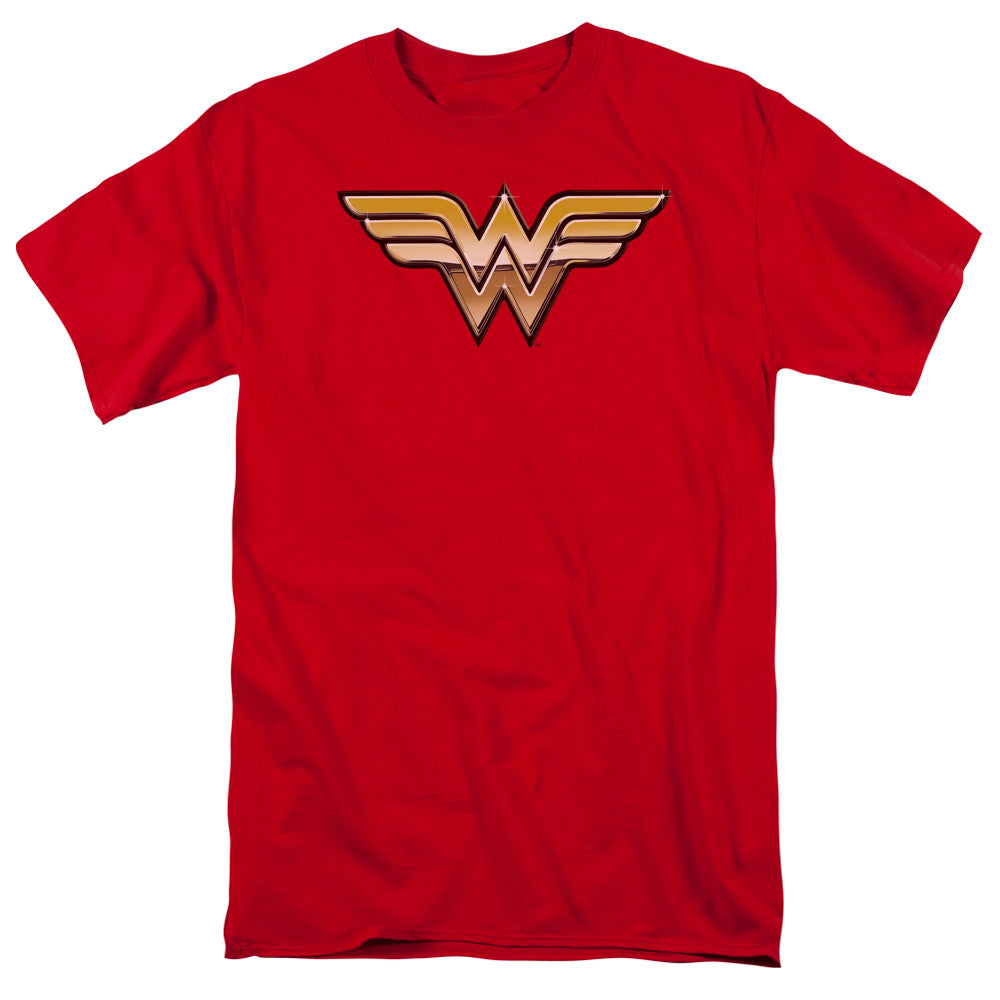 Wonder Woman Golden Logo Mens T Shirt Red Officially Licensed