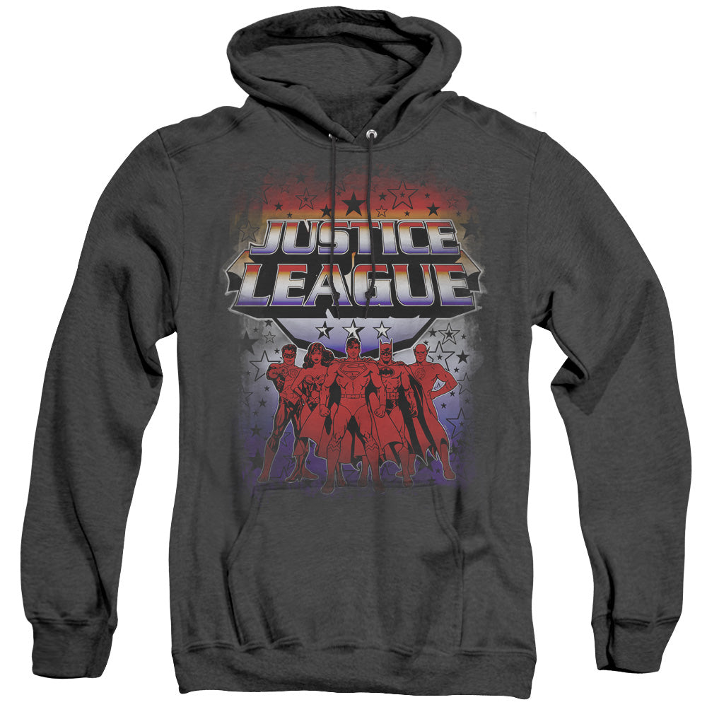 Justice League Star League Heather Mens Hoodie Black Officially Licensed