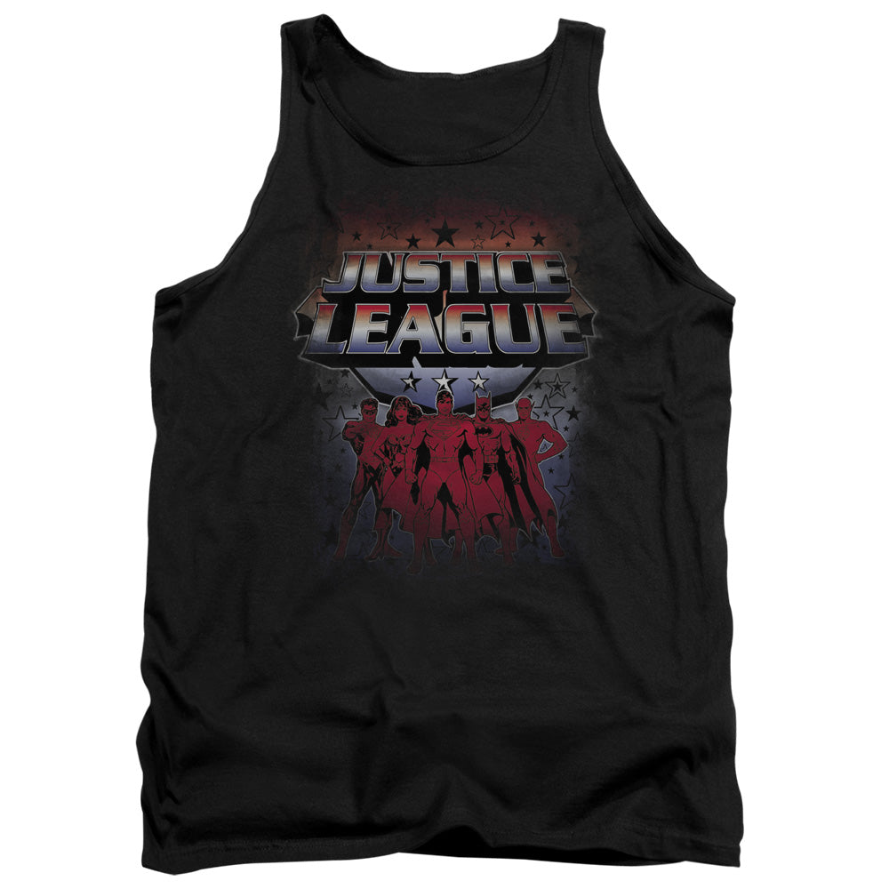 Justice League Star League Mens Tank Top Shirt Black Officially Licensed