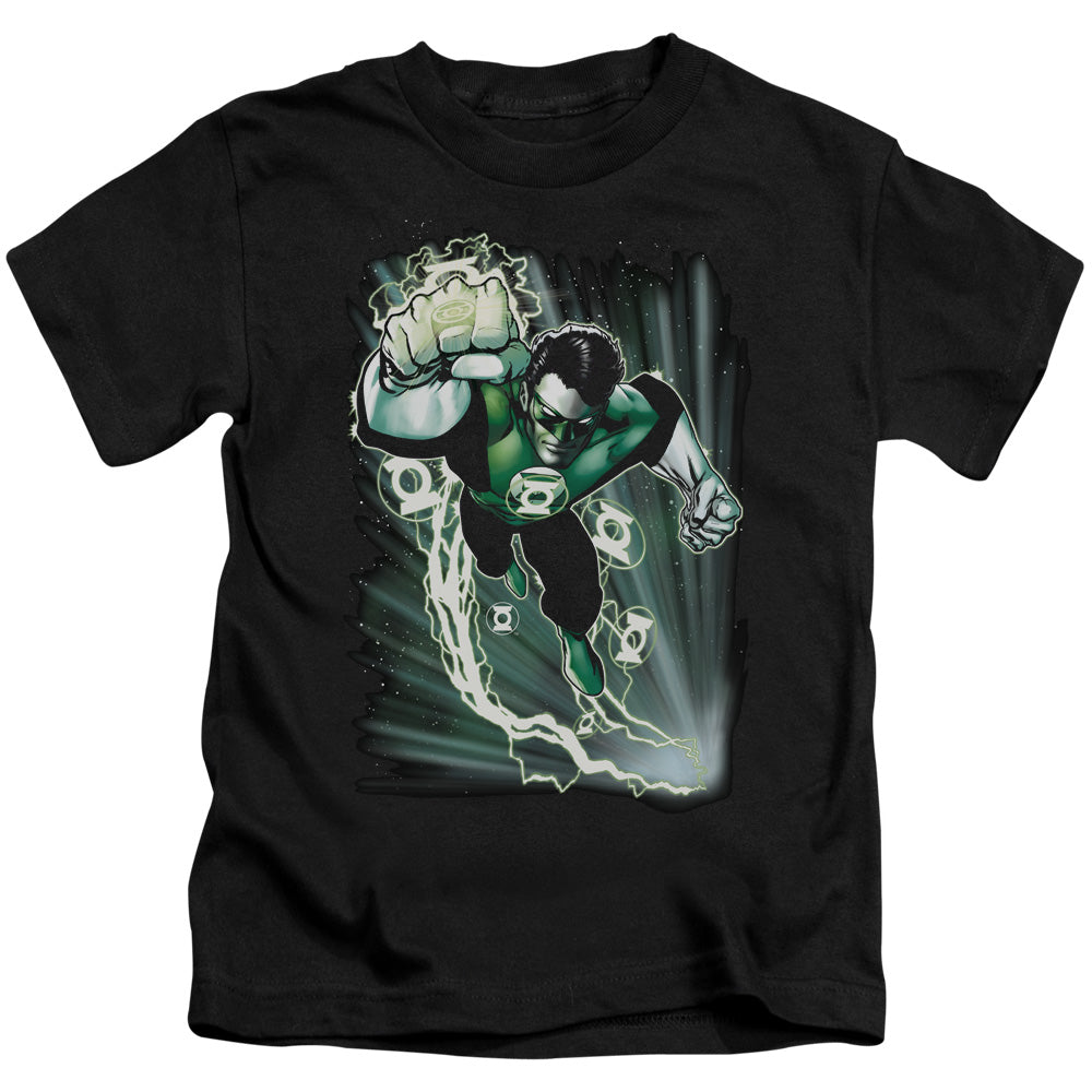 Justice League Emerald Energy Juvenile Kids Youth T Shirt Black Officially Licensed