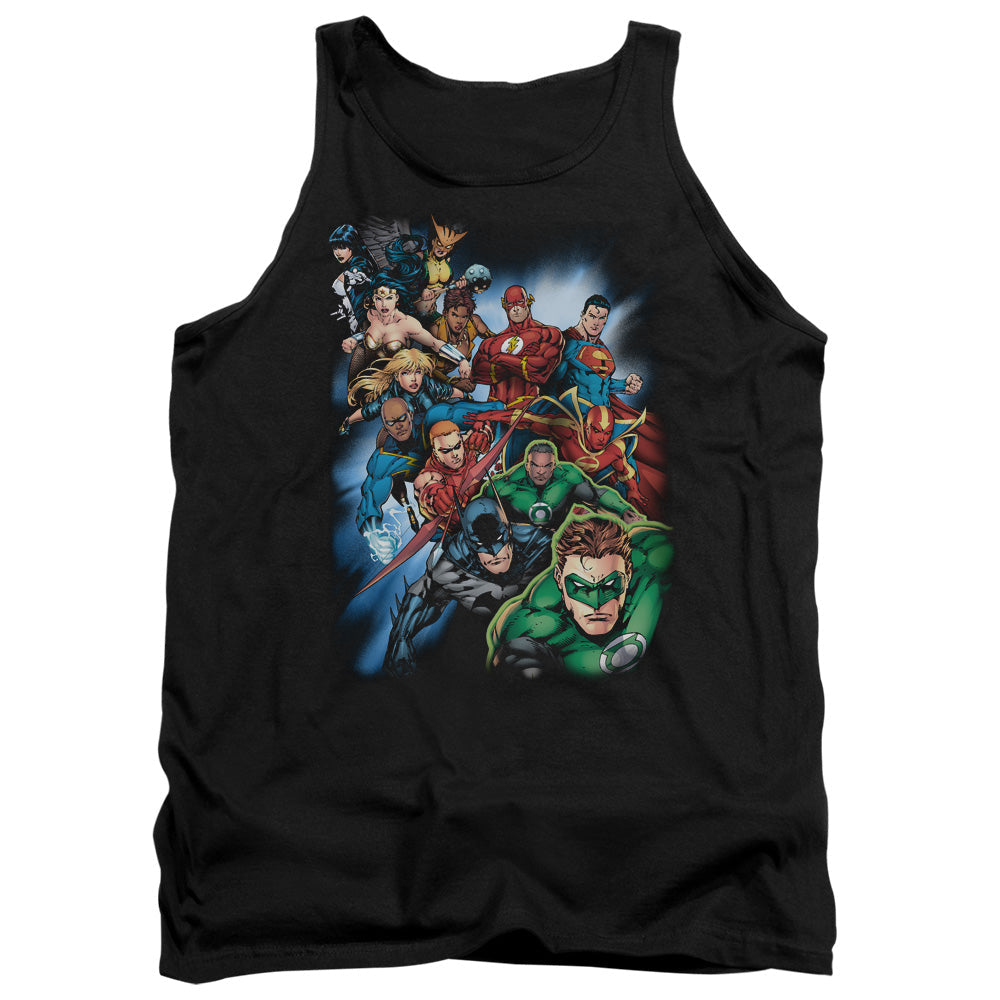 Justice League Heroes Unite Mens Tank Top Shirt Black Officially Licensed