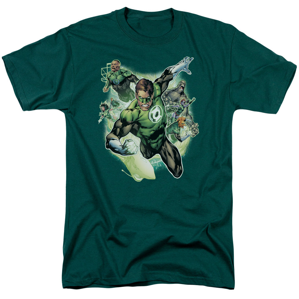 Justice League Of America Flying Corps Mens T Shirt Hunter Green Officially Licensed