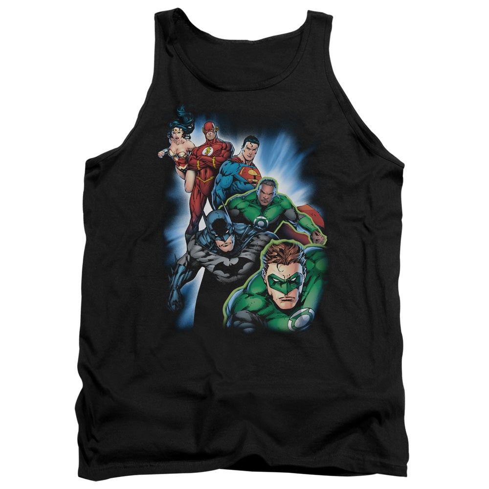 Justice League Heroes Unite Mens Tank Top Shirt Black Officially Licensed