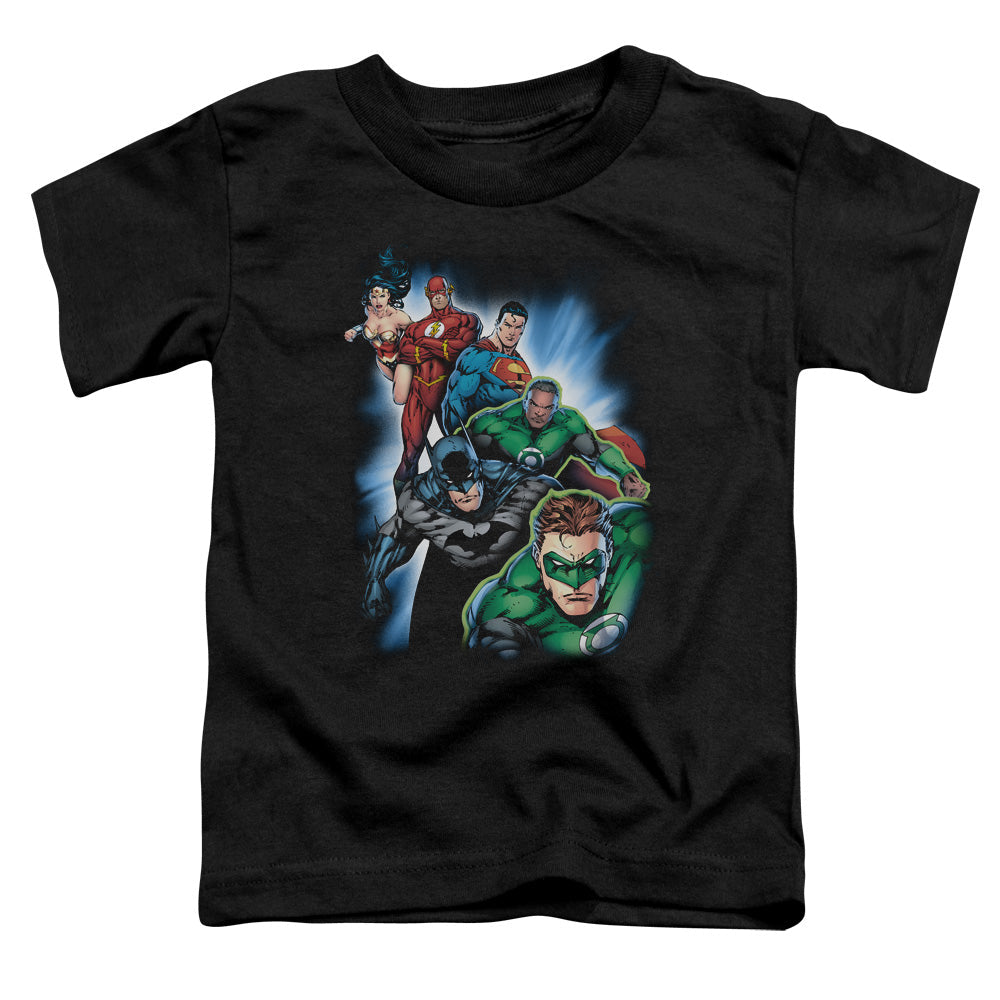 Justice League Heroes Unite Toddler Kids Youth T Shirt Black Officially Licensed