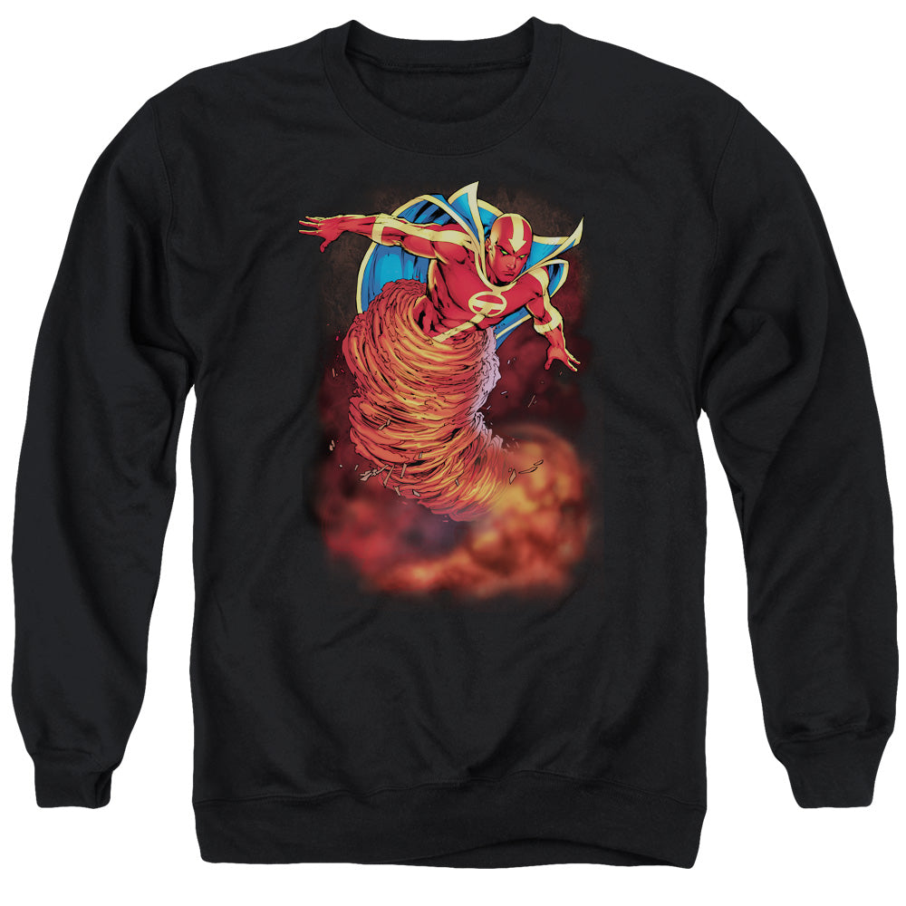 Justice League Of America Tornado Cloud Mens Crewneck Sweatshirt Black Officially Licensed