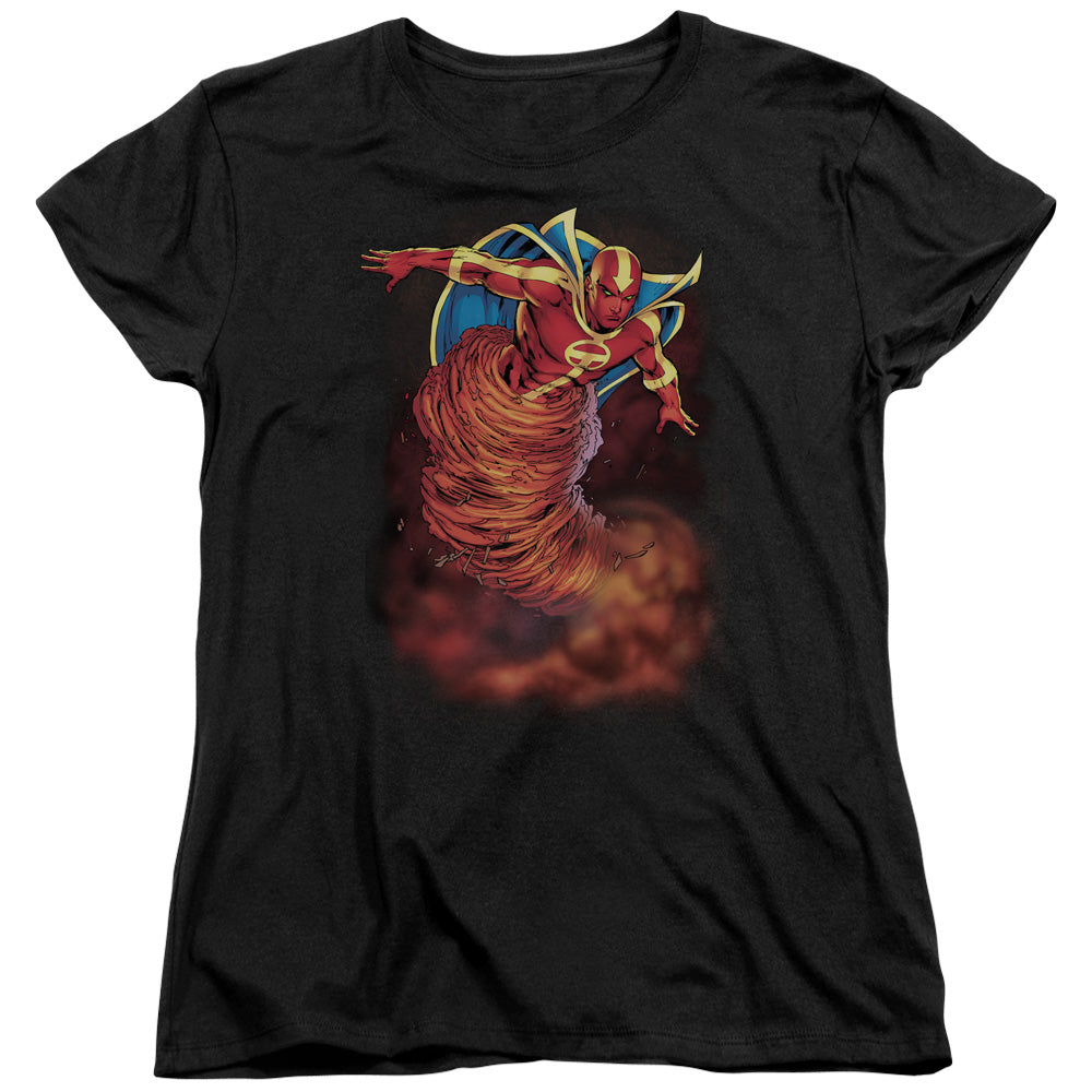 Justice League Tornado Cloud Womens T Shirt Black Officially Licensed