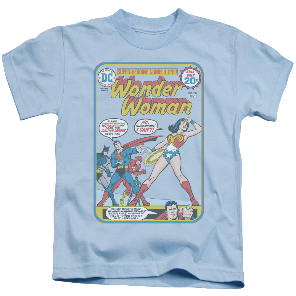Justice League Ww #212 Cover Juvenile Kids Youth T Shirt Light Blue Officially Licensed