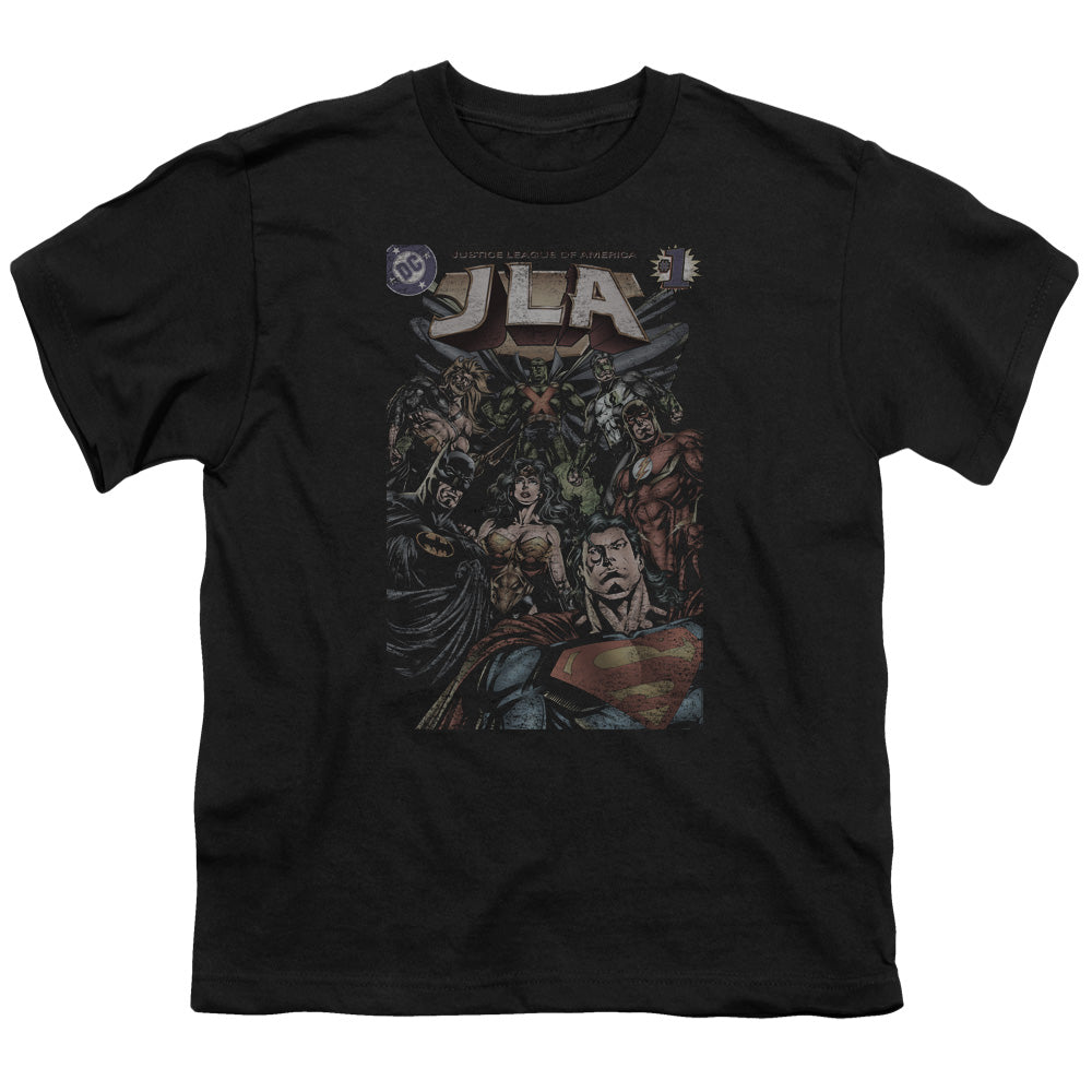 Justice League #1 Cover Kids Youth T Shirt Black Officially Licensed