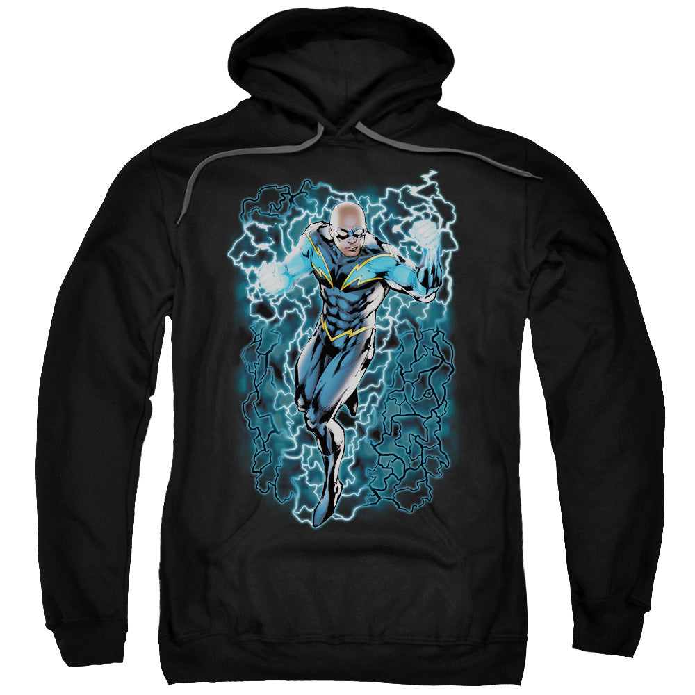 Justice League Black Lightning Bolts Mens Hoodie Black Officially Licensed
