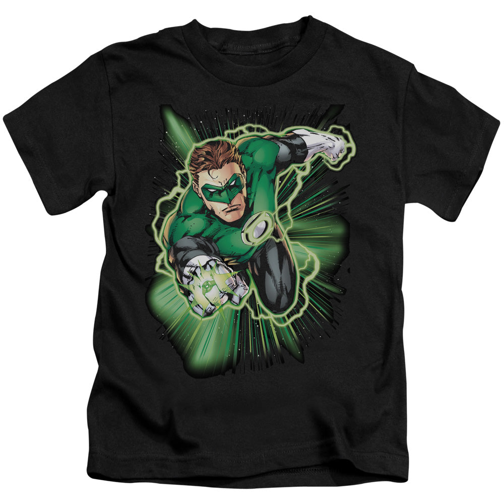 Justice League Green Lantern Energy Juvenile Kids Youth T Shirt Black Officially Licensed