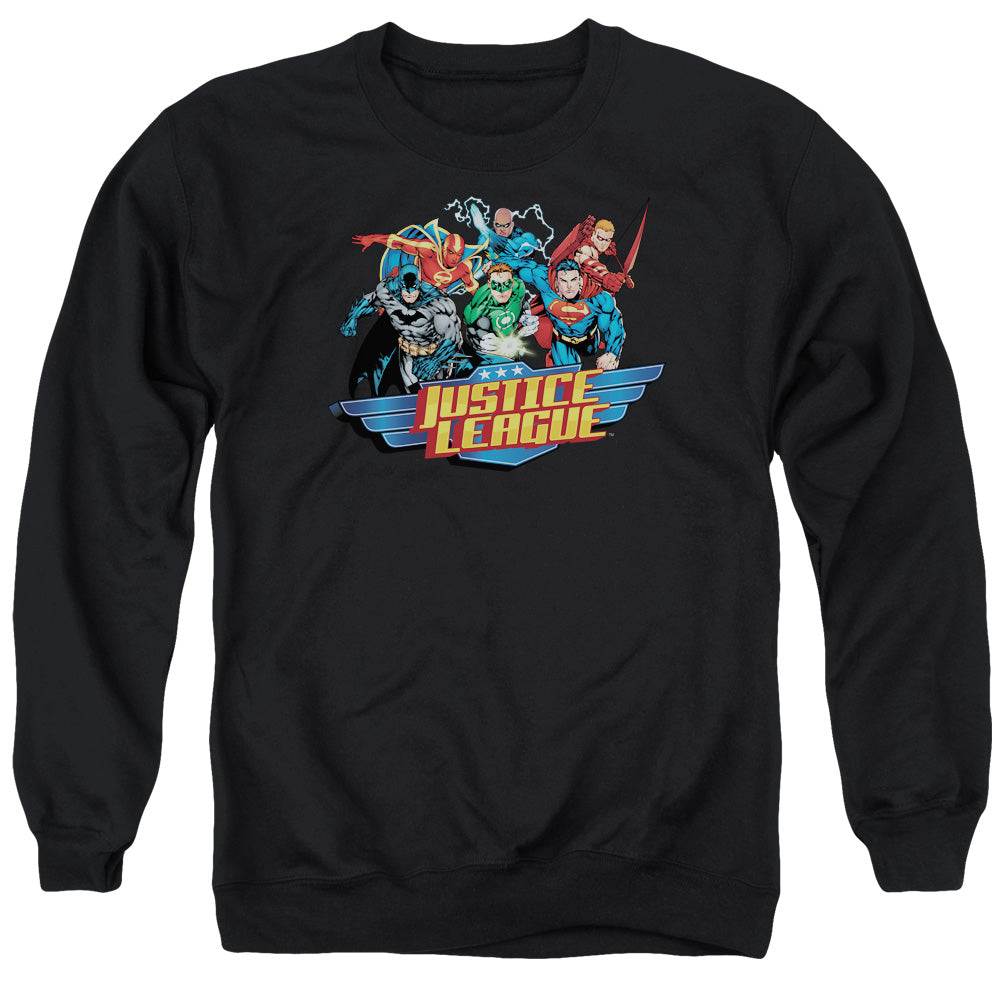 Justice League Ready to Fight Mens Crewneck Sweatshirt Black Officially Licensed