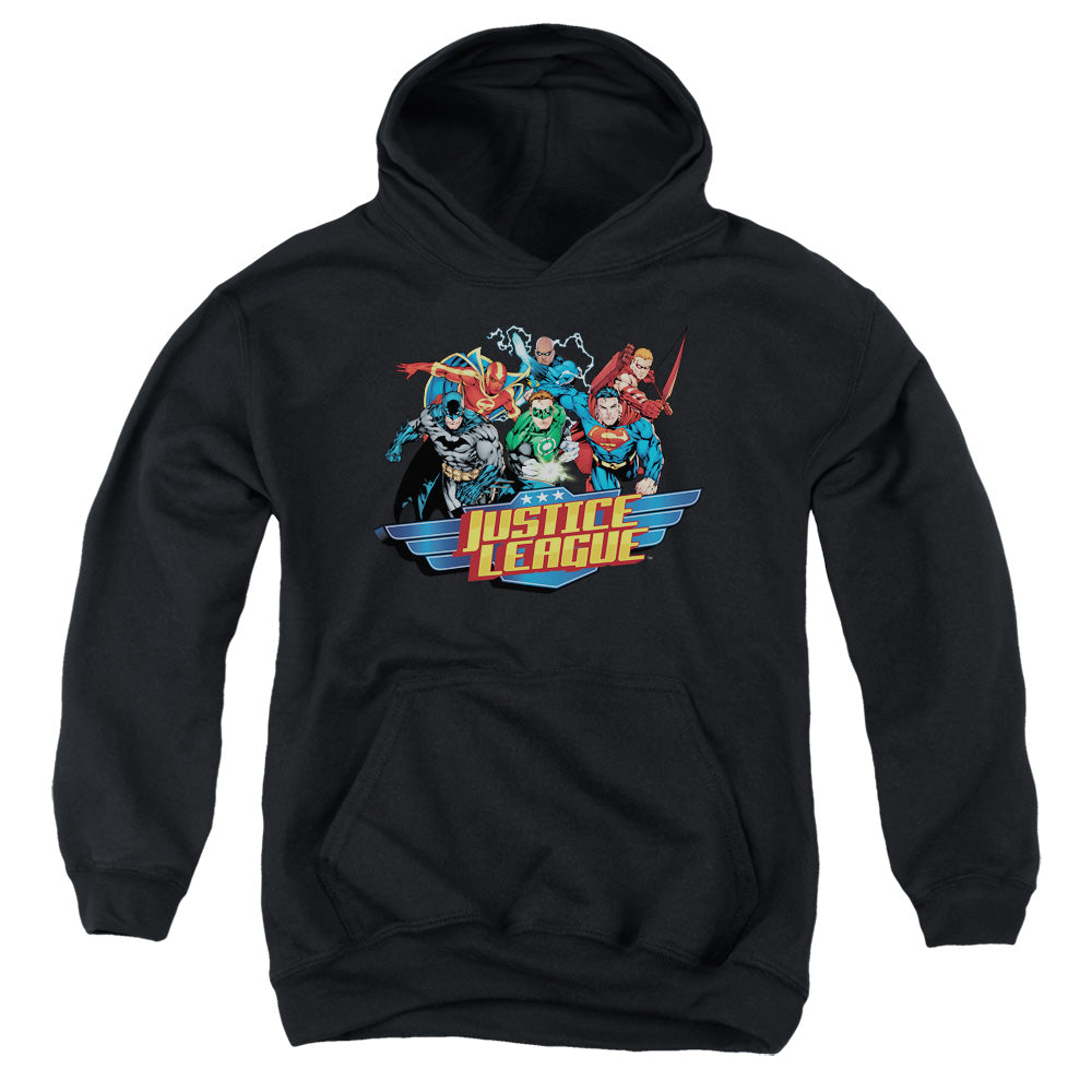 Justice League Ready to Fight Kids Youth Hoodie Black Officially Licensed