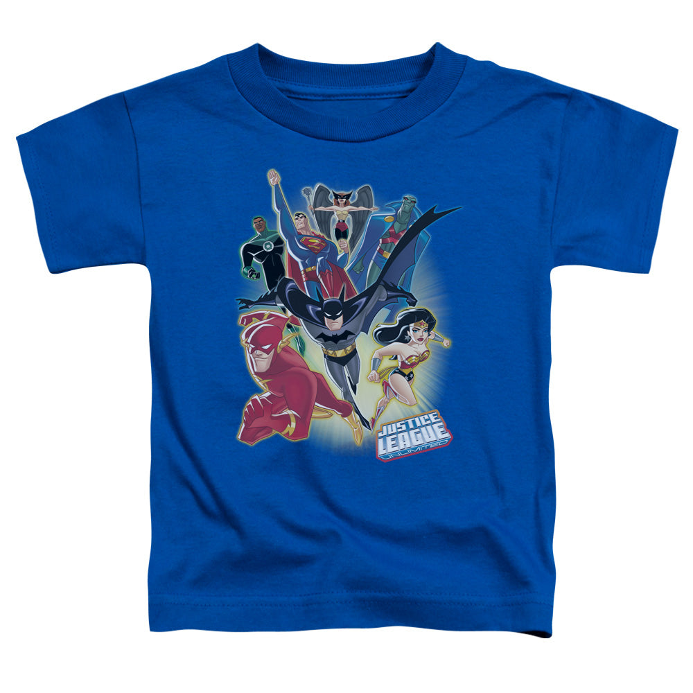 Justice League Unlimited Toddler Kids Youth T Shirt Royal Blue Officially Licensed