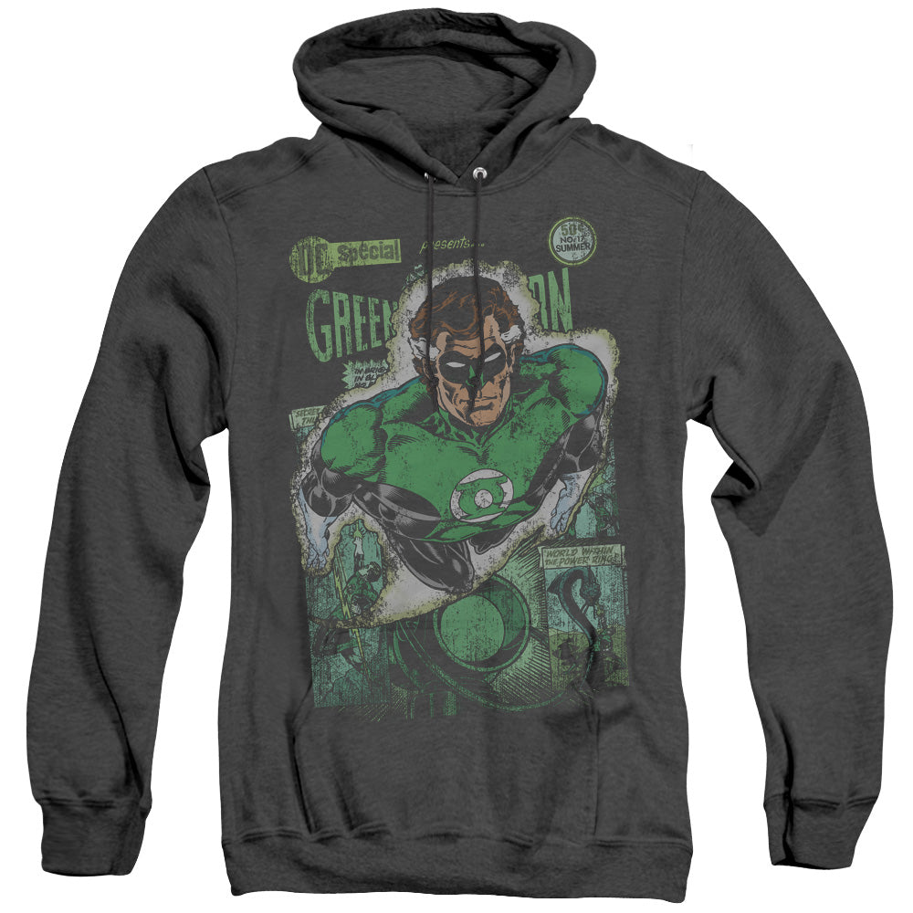 Justice League Of America Green Lantern #1 Distress Heather Mens Hoodie Black Officially Licensed
