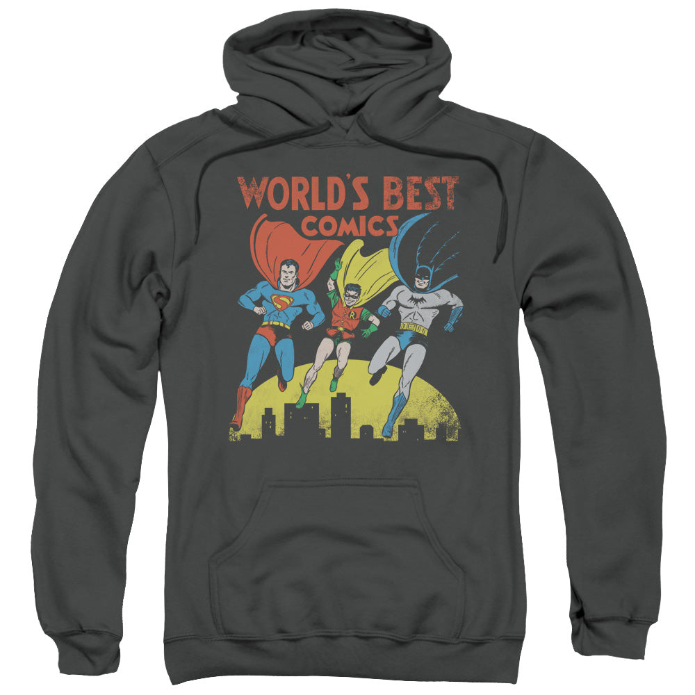 Justice League World's Best Mens Hoodie Charcoal Officially Licensed