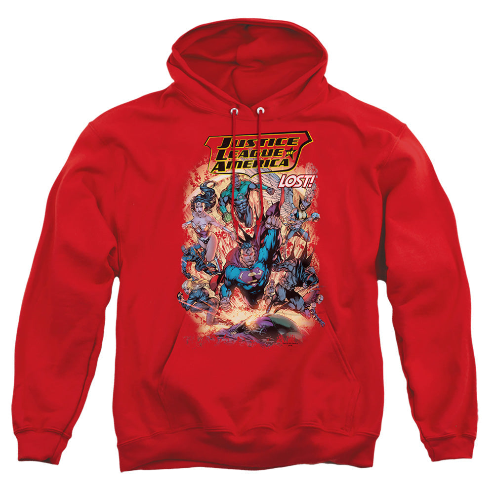 Justice League Of America Lost Mens Hoodie Red Officially Licensed