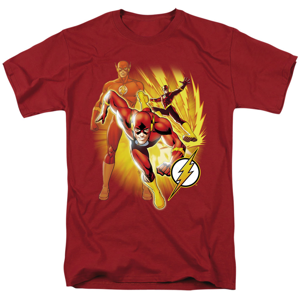 Justice League Of America Flash Collage Mens T Shirt Cardinal Officially Licensed