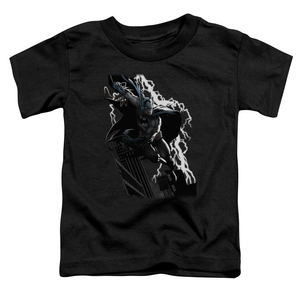 Justice League Lighting Crashes Toddler Kids Youth T Shirt Black Officially Licensed