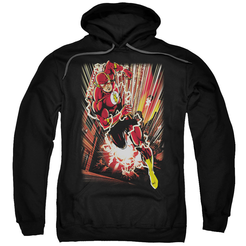Justice League Street Speed Mens Hoodie Black Officially Licensed
